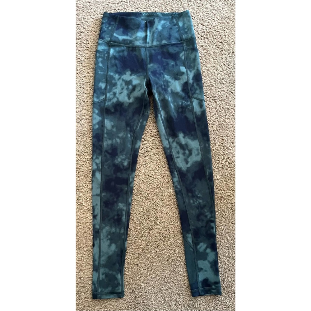 Victoria’s Secret Women’s Yoga Leggings Tie Dye Print Navy Blue/HGreen Size 4